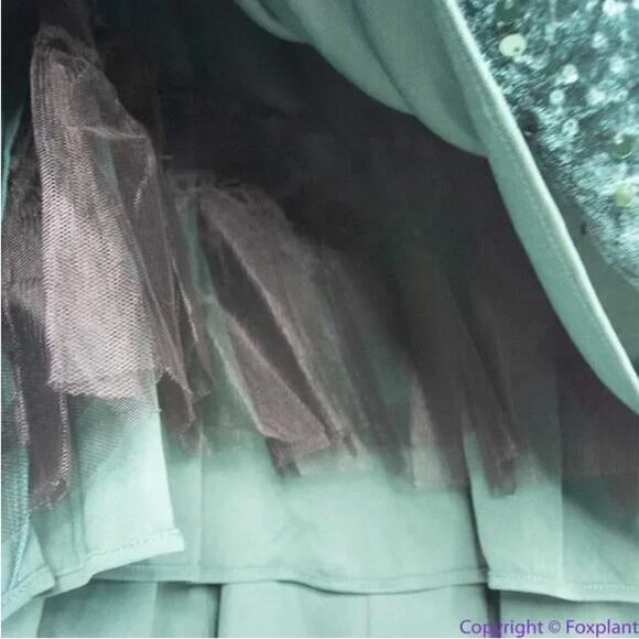 New! MORGAN & CO Green Sequined‎ Hi-lo Velvet Fit + Flare Dress , 18W - Picture 11 of 16